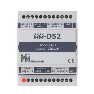 bibi-D52 » Moduł rozszerzeń (8 wejść, 2 wyjścia), interfejs RS485