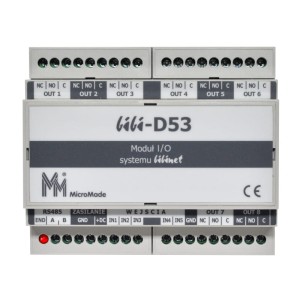 bibi-D53 » Moduł rozszerzeń (5 wejść, 8 wyjść), interfejs RS485
